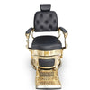 Globlastar BC-9998 Black Gold Barber Chair – 360° Rotating Reclining Salon Chair