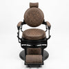 Globalstar Brown Barber Chair with Black Frame – Premium Leather, 360° Swivel & Reclining Salon Chair