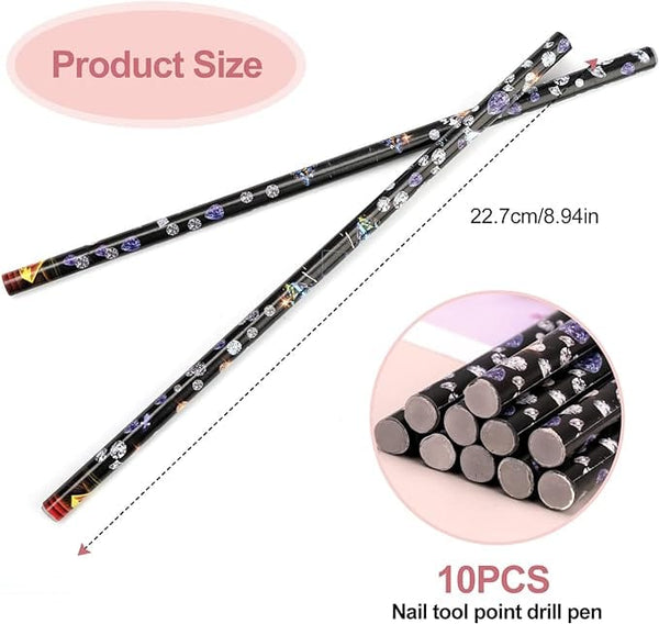 Globalstar Rhinsetone Picker Wax Pencil For Nail Art Design 10pcs BS-F14