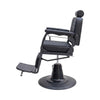 Black barber chair on a white background