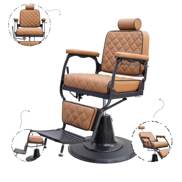 Globalstar Brown Barber Chair BS-3107 – Modern Hydraulic Salon Chair for Men and Women
