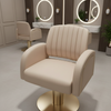 Globalstar Beige Hairdressing Chair – Adjustable Salon Styling Chair with Ergonomic Design and Gold Base
