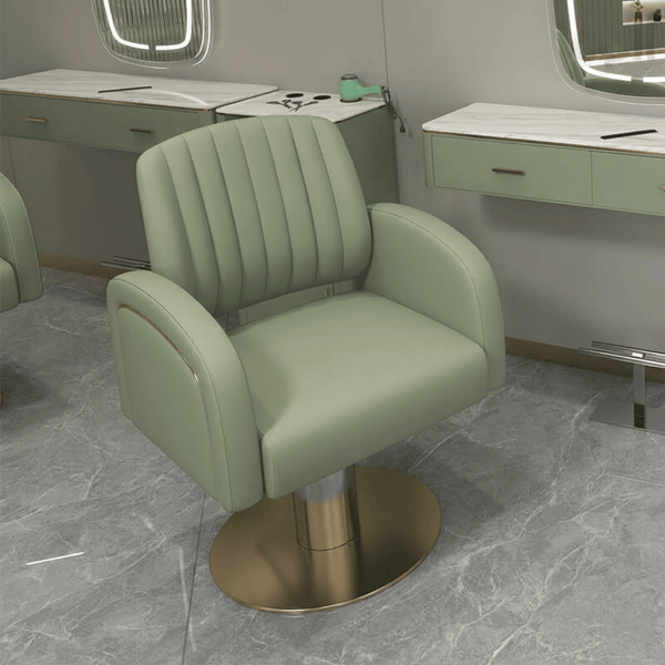 Globalstar Green Stainless Steel Base Styling Chair - Ergonomic Salon Chair with 360° Swivel