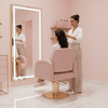 Globalstar Pink Hairdressing Chair - Stylish Salon Styling Furniture with Ergonomic Design and Adjustable Height