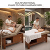 Globalstar 4783BI multifunctional chair-to-table massage bed conversion showing facial and massage positions