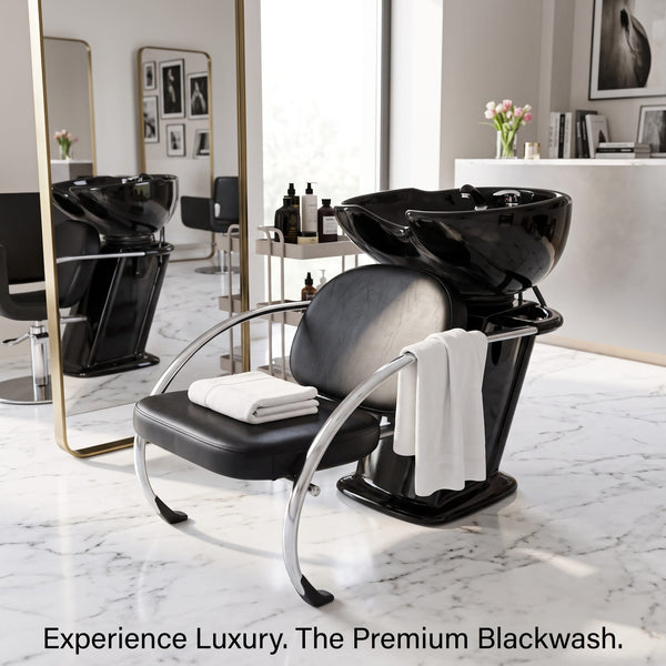 Globalstar AW-3094 Black & Silver Hair Washing Chair – Elegant Salon Shampoo Chair