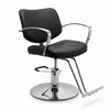Globalstar AW-556-B Premium Black Leather Styling & Makeup Chair – Stainless Steel Salon Chair for Women