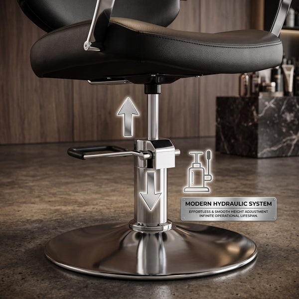 Globalstar AW-556-B Premium Black Leather Styling & Makeup Chair – Stainless Steel Salon Chair for Women