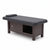 Globalstar XT-057 Professional Massage Bed with black leather upholstery, dark wood frame and built-in storage cabinet