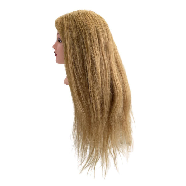 Globalstar Mannequin Training Head With 100% 24 inches Human Hair Blonde Color HJ-102 - Awarid UAE