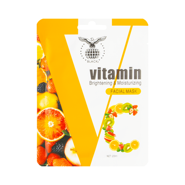 Black Vitamin C Brightening & Moisturizing Facial Mask Set - 10 Pack (25ml Each)