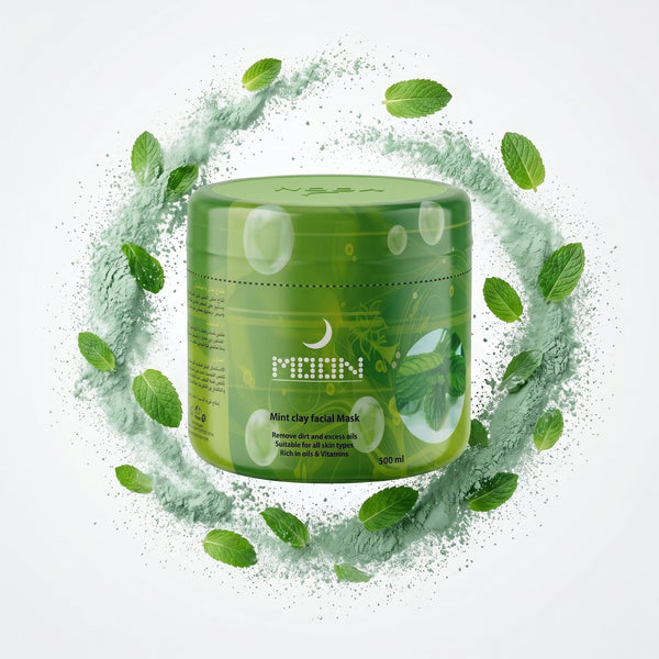 Moon Mint Facial Clay Mask – Deep Cleansing & Hydrating Face Mask with Mint & Rosemary Oil