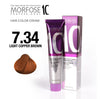 Morfose 7.34 Light Copper Brown Hair Color Cream with Camellia, Argan & Macadamia Oils