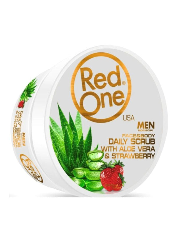 RedOne Face & Body Daily Scrub 450ml - Aloe Vera & Strawberry Exfoliating Formula