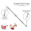 Globalstar 2-in-1 Cuticle Pusher & Remover - Triangle Head Nail Scraper with Sharp Blade