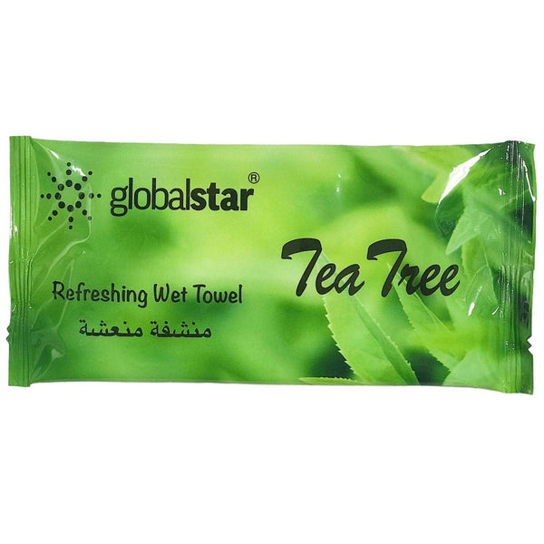 Globalstar Refreshing Wet Towel Tea Tree 400pcs - RT06 - Awarid UAE