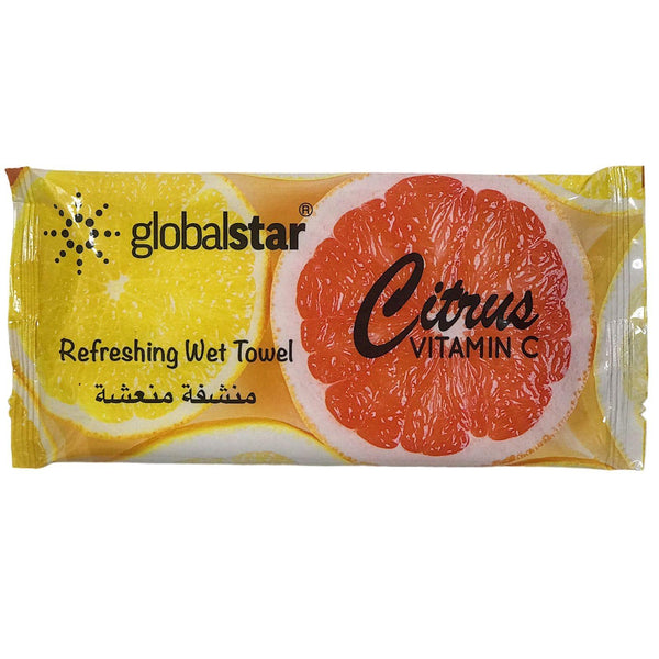 Globalstar Refreshing Wet Towel Citrus 100pcs - RT07 - Awarid UAE