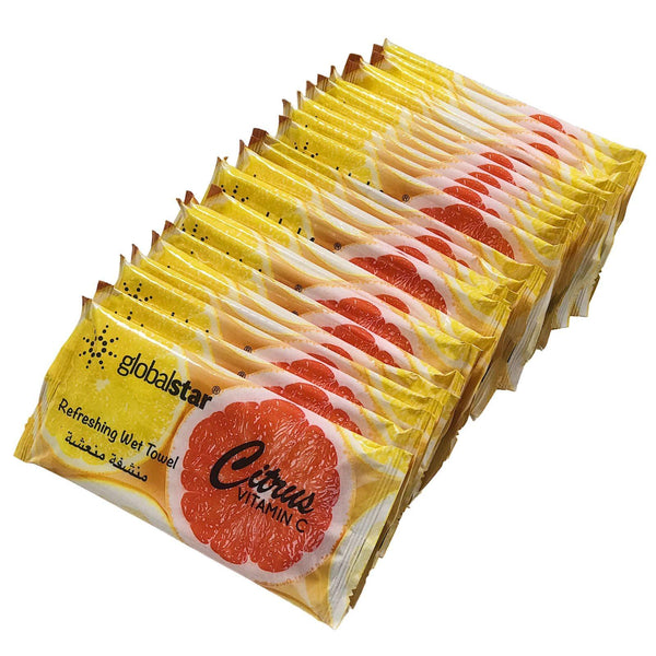 Globalstar Refreshing Wet Towel Citrus 50pcs - RT07 - Awarid UAE