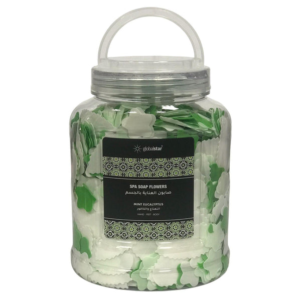Globalstar Spa Soap Flowers For Hands, Feet And Body Mint Eucalyptus Scent 220g - Awarid UAE
