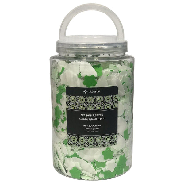 Globalstar Spa Soap Flowers For Hands, Feet And Body Mint Eucalyptus Scent 800g - Awarid UAE