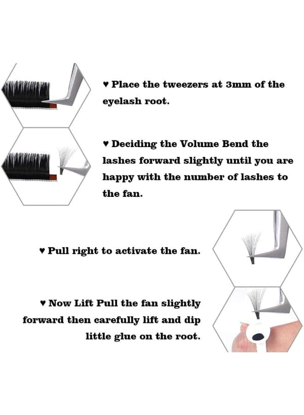 رموش Globalstar Fan Lashes 0.10D Mix - إتقان احترافي