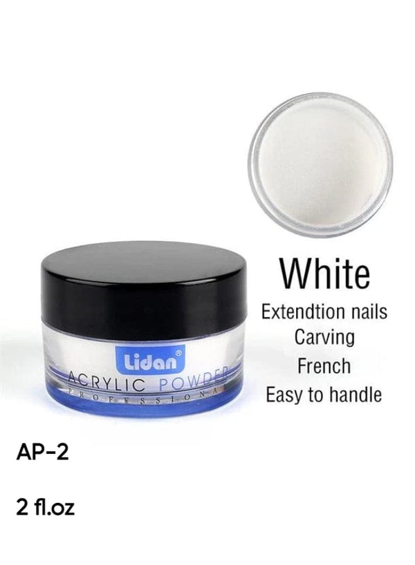 Lidan AP-2 White Acrylic Powder (60ml/2 fl oz) - Pristine Perfection for Professionals