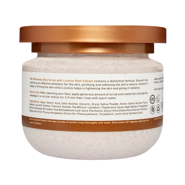 Vai Naturals Whitening Rice Scrub – Licorice Root & Vitamin E, Deep Exfoliation & Skin Brightening (280ml)
