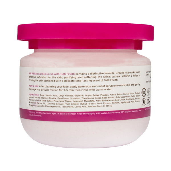 Vai Naturals Tutti Frutti Rice Scrub with Vitamin E – Exfoliating & Whitening Facial Scrub for Radiant Skin, 280ml