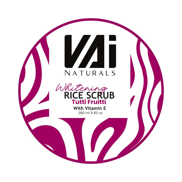 Vai Naturals Tutti Frutti Rice Scrub with Vitamin E – Exfoliating & Whitening Facial Scrub for Radiant Skin, 280ml
