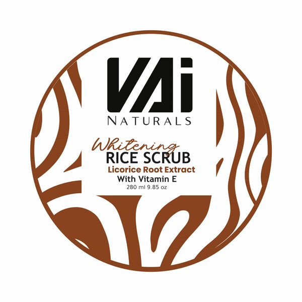 Vai Naturals Whitening Rice Scrub – Licorice Root & Vitamin E, Deep Exfoliation & Skin Brightening (280ml)