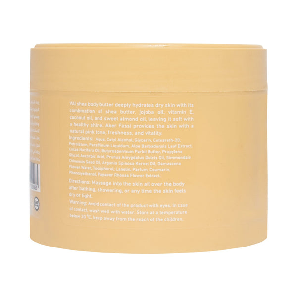 Vai Naturals Aker Fassi & Rose Water Shea Body Butter | Moisturizing & Revitalizing Skincare (300ml)
