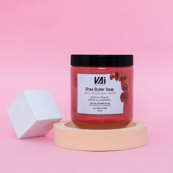 Vai Naturals Shea Butter Soap – Aker Fassi & Rose Water | Deep Moisturizing & Vitamin-Enriched Formula