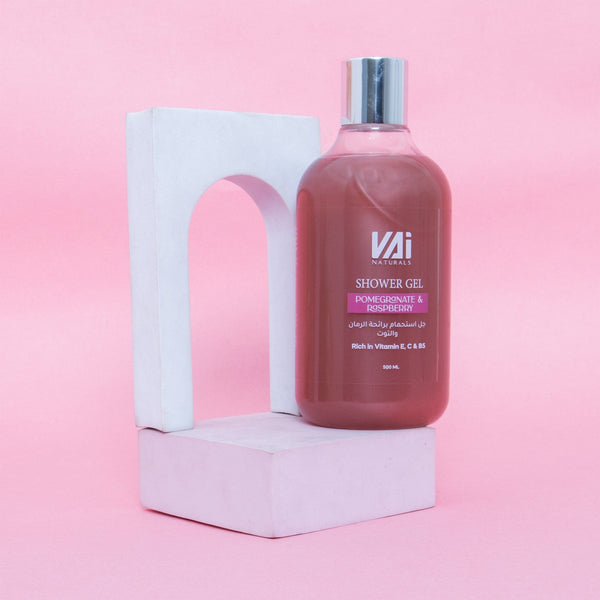 Vai Naturals Pomegranate & Raspberry Shower Gel – Hydrating Body Wash with Vitamin E, C & B5, 500ml