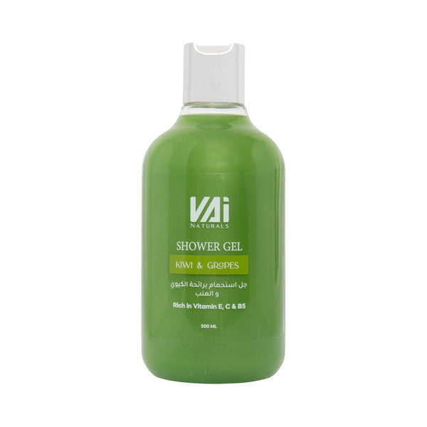 Vai Naturals Kiwi & Grapes Shower Gel – 500ml, Rich in Vitamin E, C, & B5 for Soft, Hydrated Skin