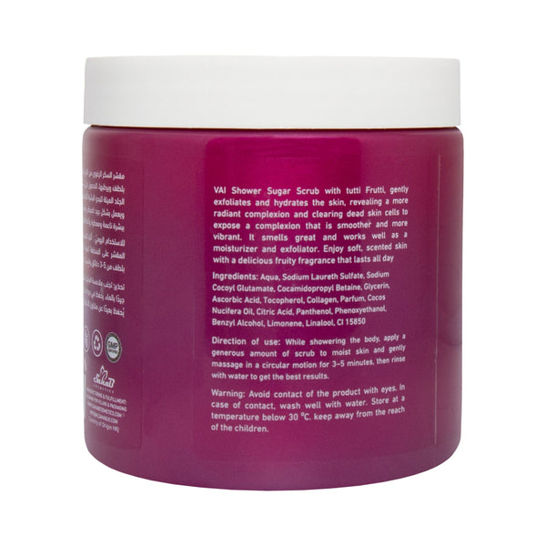 Vai Naturals Shower Scrub – Tutti Frutti, Hydrating & ExfoliatingAll Skin Types | Vitamin E & B5 Enriched | 600g