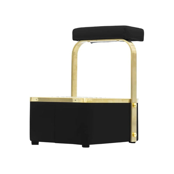 Black & Gold Luxury Shampoo Bed by Global Star: Comfortable shampoo bed with white basin.pen_spark