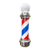 Globalstar Classic Barber Pole Light 128.5cm - Iconic Silver Red White Blue Stripes for a Traditional Barber Shop Decor