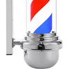 Globalstar Classic Barber Pole Light 128.5cm - Iconic Silver Red White Blue Stripes for a Traditional Barber Shop Decor