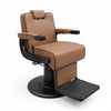 Globalstar BC-9995 Cappuccino Barber Chair – Soft Leather, 360° Rotating with Solid Black Base