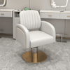 Globalstar White and Gold Makeup Styling Chair - Ergonomic Beauty Chair with Adjustable Height