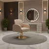 Globalstar Beige Hairdressing Chair – Adjustable Salon Styling Chair with Ergonomic Design and Gold Base