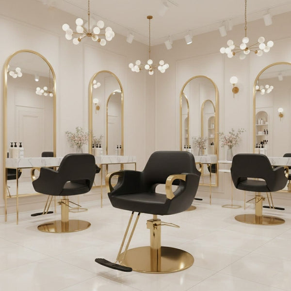 Globalstar Luxury Black & Gold Multi-Purpose Salon Chair