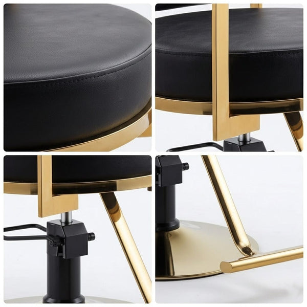 Globalstar Luxury Ladies Styling Chair – Gold Hydraulic Salon Chair for Hairdressers & Beauty Salons