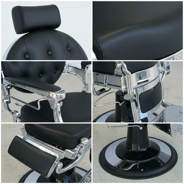 Globalstar Professional Barber Chair Black – Heavy-Duty Hydraulic 200kg Capacity