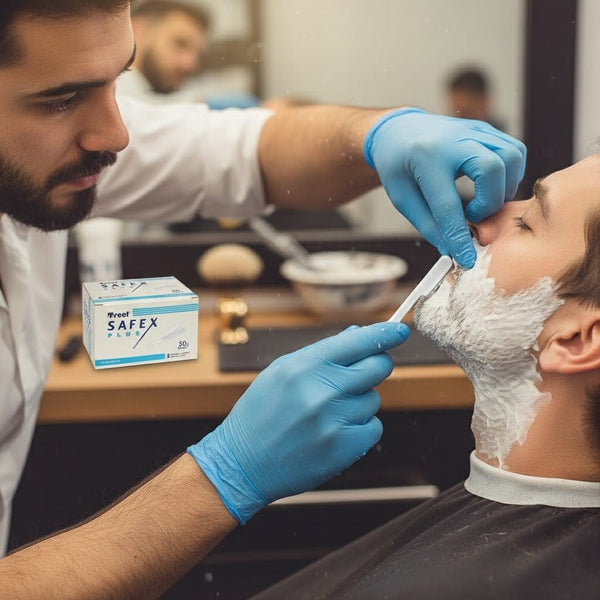 ماكينة حلاقة صالونات التجميل سيفكس التي تستخدم لمرة واحدة - عبوة من 50 شفرة حلاقة احترافية للرجال، مثالية للاستخدام في المنزل وفي صالونات الحلاقة