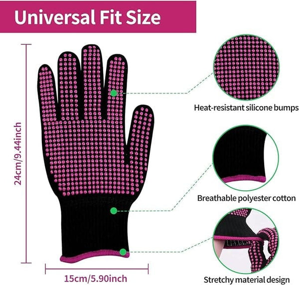 Globalstar Heat Resistant Gloves for Sublimation | 2pcs Universal Fit with Silicone Bumps