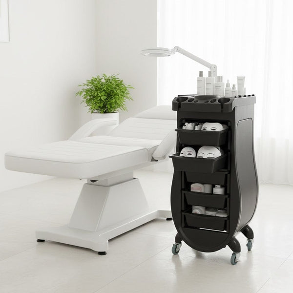 Globalstar Professional Salon Trolley with Metal Frame & 5 PVC Drawers – Ultimate Hairdressing and Barber Organizer