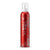 Red foam hair product bottle with white cap on a white background