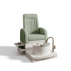 Globalstar High-End Green Pedicure Chair with Cup Holder - Luxury Salon Seating