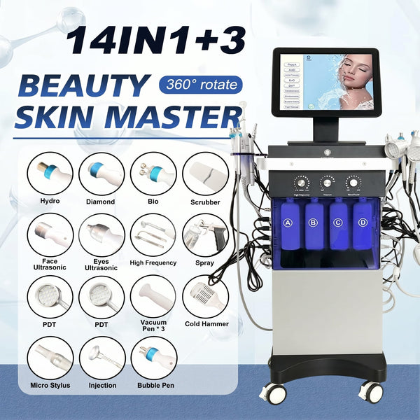 Globalstar 14-in-1 Hydrafacial Machine – Professional Hydrogen Oxygen Facial System with LCD Display & Vacuum Acne Removal